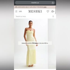 Meshki OLIVETTE Strapless Lemon Sherbert